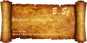 Bajcsi Szibilla névjegykártya